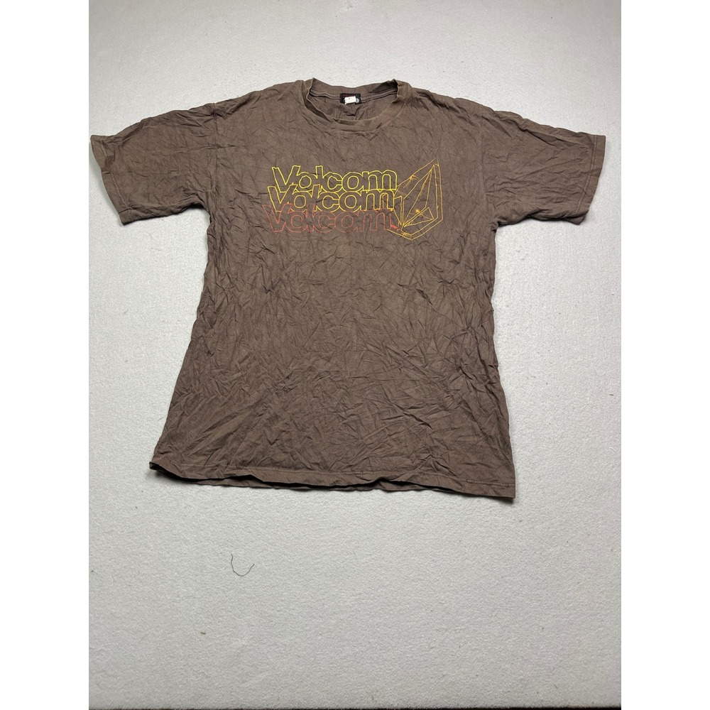 Volcom T Shirt Cotton Brown Large Mens